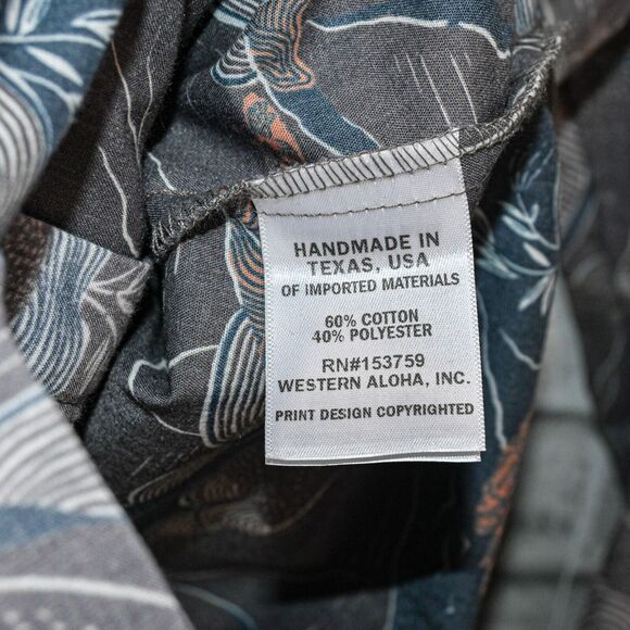 Western Aloha Men's Cowboy Snap button shirt Grey Print size XS - Picture 7 of 8